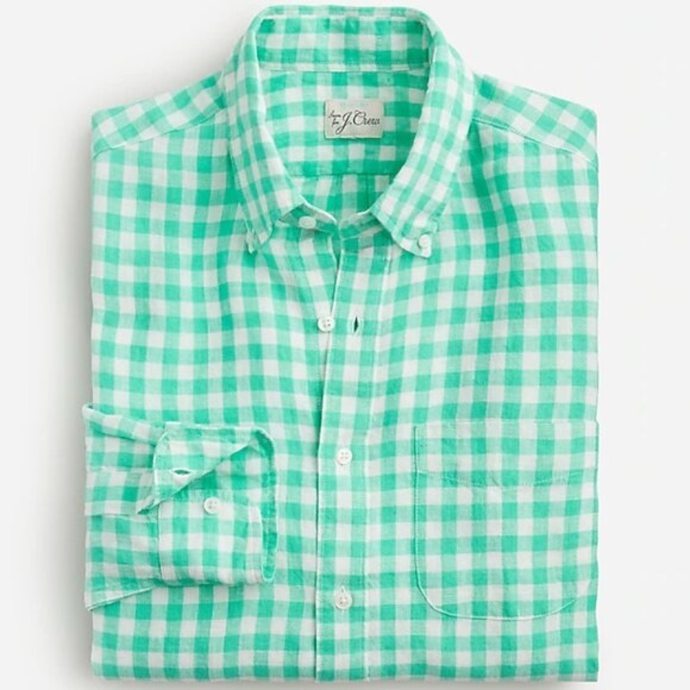 BNWT J.CREW CREWCUTS Green Checkered Boy’s Shirt
